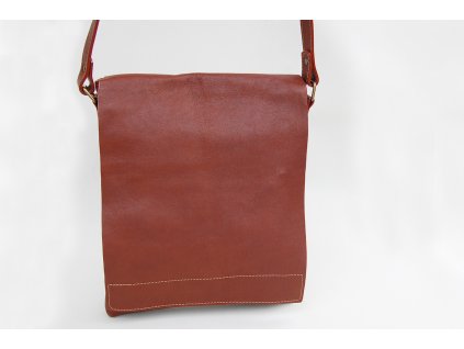 hnědá koňaková kožená pánská dámská taška přes rameno Helimann český výrobek Kubát 56444