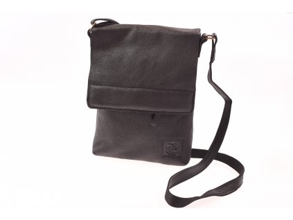 malá černá kožená kabelka taška dámská pánská crossbody univerzální Heliman český výrobek Kubát 57914 (6)