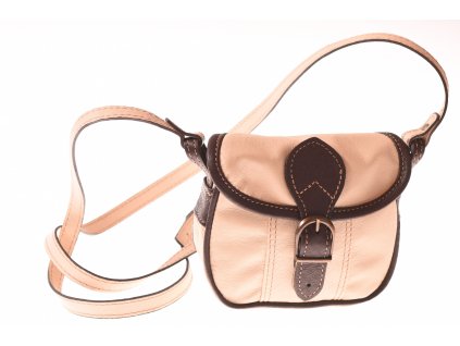 malá hnědá béžová kožená kabelka dámská crossbody český výrobek Kubát 101391 (6)