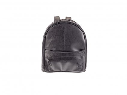 městský černý kožený batoh na zip český výrobek Kubát 21114