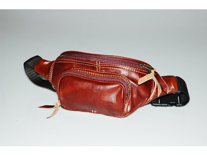 hnědá kožená ledvinka z přírodní kůže český výrobek Kubát 31042