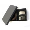 Luxusní set koženého  společenského opasku se 2 sponami | koňakový |  60035-020-22 a 4PS