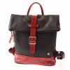 Dámský černý červený kožený batoh Irča II 222614