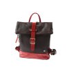Dámský kožený ručně vyrobený batoh KUBÁT Irča II | černo-červený | 222614