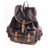 Kožený ručně vyrobený batoh KUBÁT Honza černý hnědý 204311