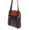 Kožený ručně vyrobený ručně vyrobený batohkabelka KUBÁT Terka koňakovo černá 213412 (4)