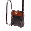 Kožený ručně vyrobený ručně vyrobený batohkabelka KUBÁT Terka koňakovo černá 213412 (7)