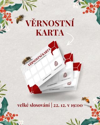 Zastavte se u našeho stánku na @vanocni_olomouc, vyzvedněte si věrnostní kartičku a sbírejte razítka za každou horkou...