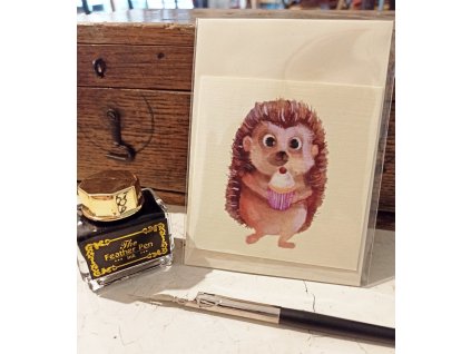 Přáníčko "Ježek" 14,5cm x 14,5cm