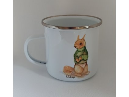 Plechový hrneček veverak