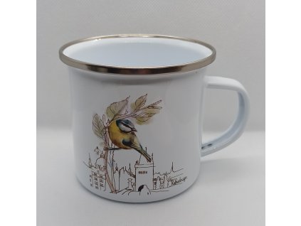 Plechový hrneček sýkorka nad Prahou