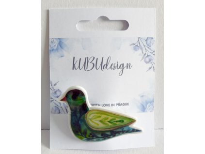 Ilustrované zelený ptáček