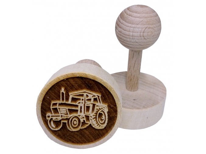 Dřevěné razítko na sušenky - traktor