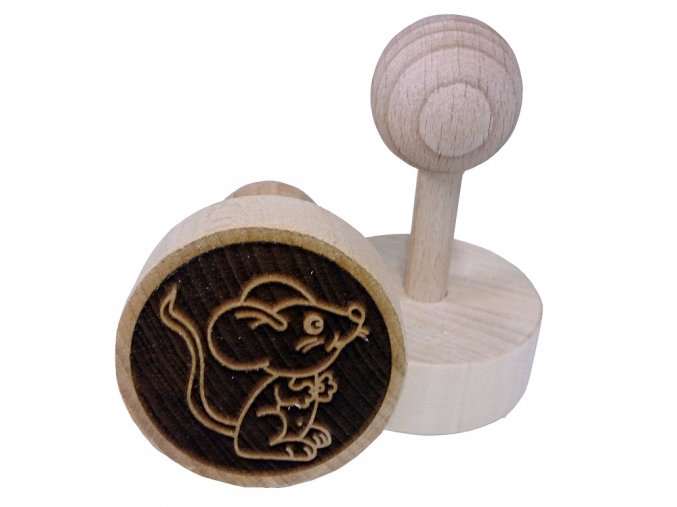 Dřevěné razítko na sušenky - myška