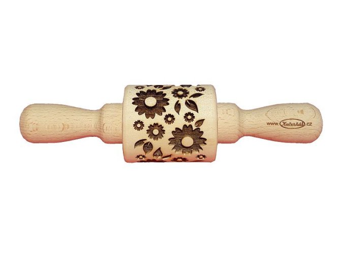 Váleček na těsto se vzorem kytičky