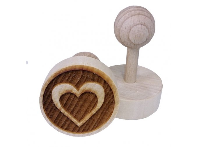 Dřevěné razítko na sušenky - srdce