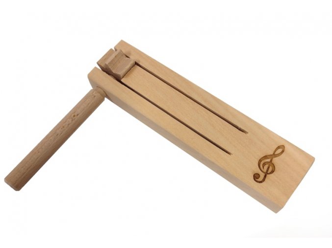 Řehtačka dřevěná malá houslový klíč