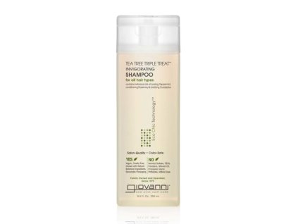 Posilňujúci šampón pre všetky druhy vlasov, Eco Chic Tea Tree, 250 ml, Giovanni