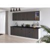 Kuchyňská linka 260 cm Stilo 3 grafit a bílý korpus