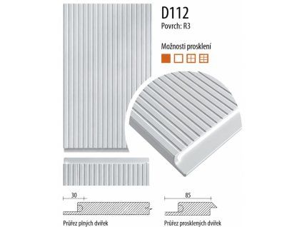 D112 kuchyňská dvířka na míru s drážkami