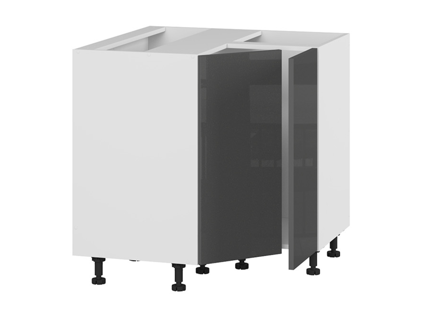 TAPO SPECIAL kuchyňská skříňka rohová DNW-90/82 Barva dvířka: bílá ecru lesk, barva korpusu: bílá alpská