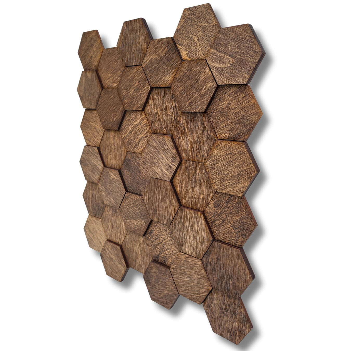 Dřevěná mozaika HEXAGON obklad - tmavý dub