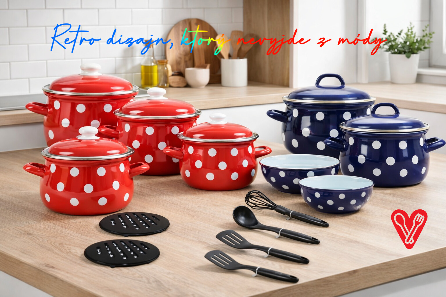 Belis sady hrncov v retro štýle