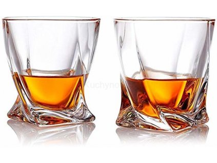 Bohemia Crystal Quadro sada pohárov na whisky 340 ml, 6 ks