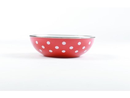 BELIS smaltovaná miska biele bodky, 26 cm