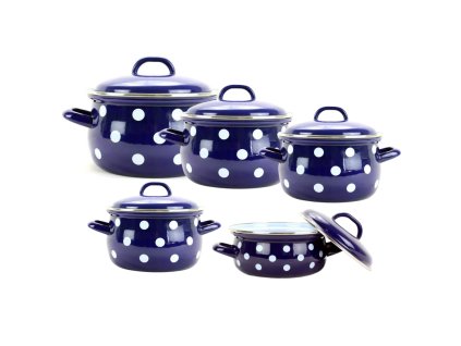 Belis 10 dielna sada hrncov modré guľky