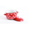 BELIS smaltovaný hrniec červený s bielymi bodkami, 6,1L