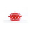 BELIS smaltovaný hrniec červený s bielymi bodkami, 6,1L