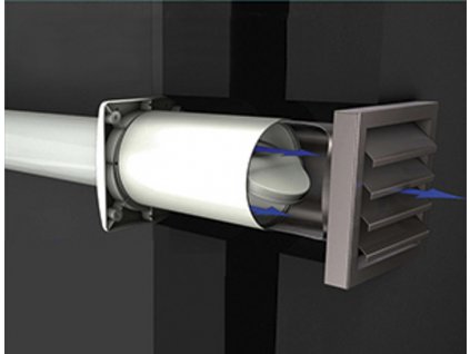 Energeticky úsporný ventilační systém Aeroboy se žaluziovými lopatkami z nerezové oceli, ø 150 mm