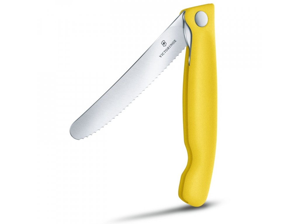 Victorinox Swiss Classic skládací svačinový nůž, žlutý, vlnkové ostří