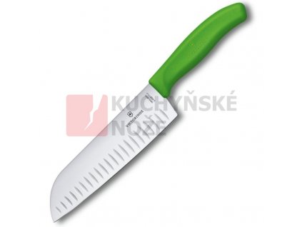 Victorinox kuchyňský nůž SANTOKU 17cm zelený