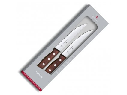 victorinox dvoudilna sada nozu na steaky 14cm drevo hladke ostri