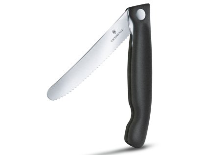 Victorinox Swiss Classic skládací svačinový nůž, černý, vlnkové ostří