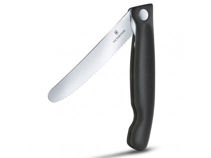 Victorinox Swiss Classic skládací svačinový nůž, černý, vlnkové ostří,