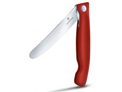 Victorinox Swiss Classic skládací svačinový nůž, červený, vlnkové ostří