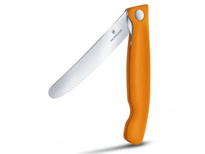 Victorinox Swiss Classic skládací svačinový nůž, oranžový, vlnkové ostří