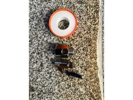 Připojovací ventil 2x3/8" závit x 1/4" hadice - Uzavírací ventil s připojením