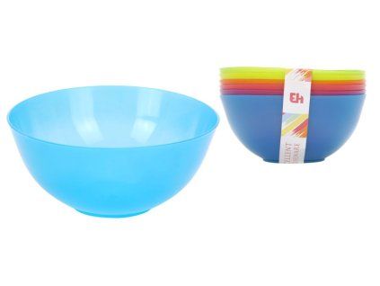 miska d13cm, 6ks, komp.,sada, 6barev, plast