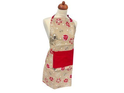 zástěra 80x60cm RŮZNÁ SRDCE, textil