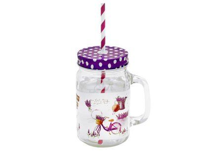 SKLENICE MASON S BRČKEM NOVÁ LEVANDULE 450 ML