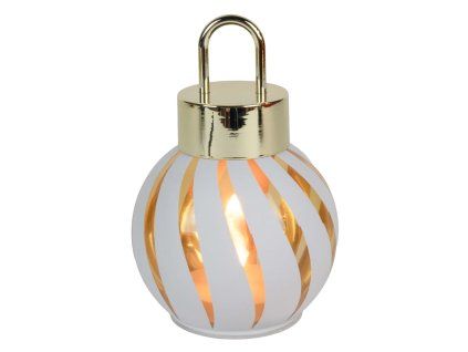 LED KOULE VÁNOČNÍ ČERNÁ 10X15CM 3XAAA BÍLÁ