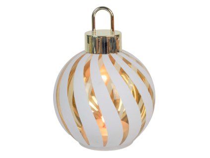 LED KOULE VÁNOČNÍ ČERNÁ 15X20CM 3XAAA BÍLÁ