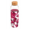 quokka botella cristal redonda con funda de silicona flow crimson spring 660 ml
