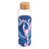 quokka botella cristal redonda con funda de silicona flow midnight leaves 660 ml