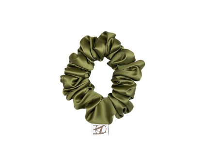 Sofi Molni olive hodvábna scrunchie