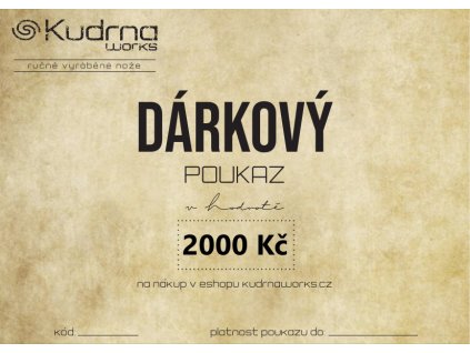 Darkovy Poukaz KUDRNA WORKS 2000 eshop